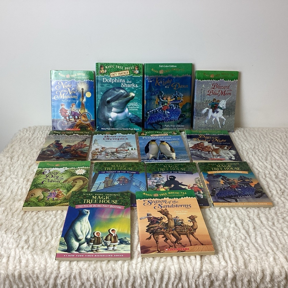 Magic Tree House Books Mary Pope Osborne Lot of 13 Merlin Fact Tracker PB, HC